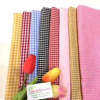 #V18🌈 VẢI TWILL CARO MAY ĐỒ CHO TRẺ EM, DOLL, OBITSU, DIY, SCRUNCHIES