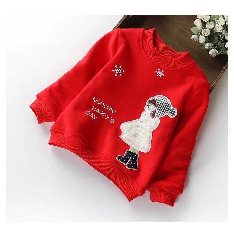 Áo Sweater Dày Tay Dài In Hình Mèo Hoạt Hình Thời Trang Thu Đông Dành Cho Bé Gái