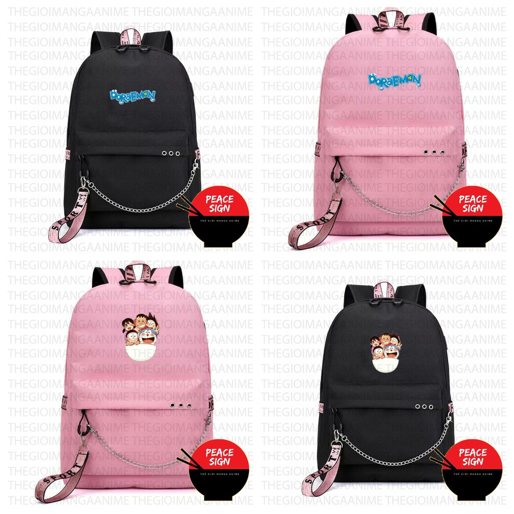 Balo thông minh in hình MÈO MÁY DOREMON đi học tiện lợi anime chibi cá tính cặp sách nam nữ