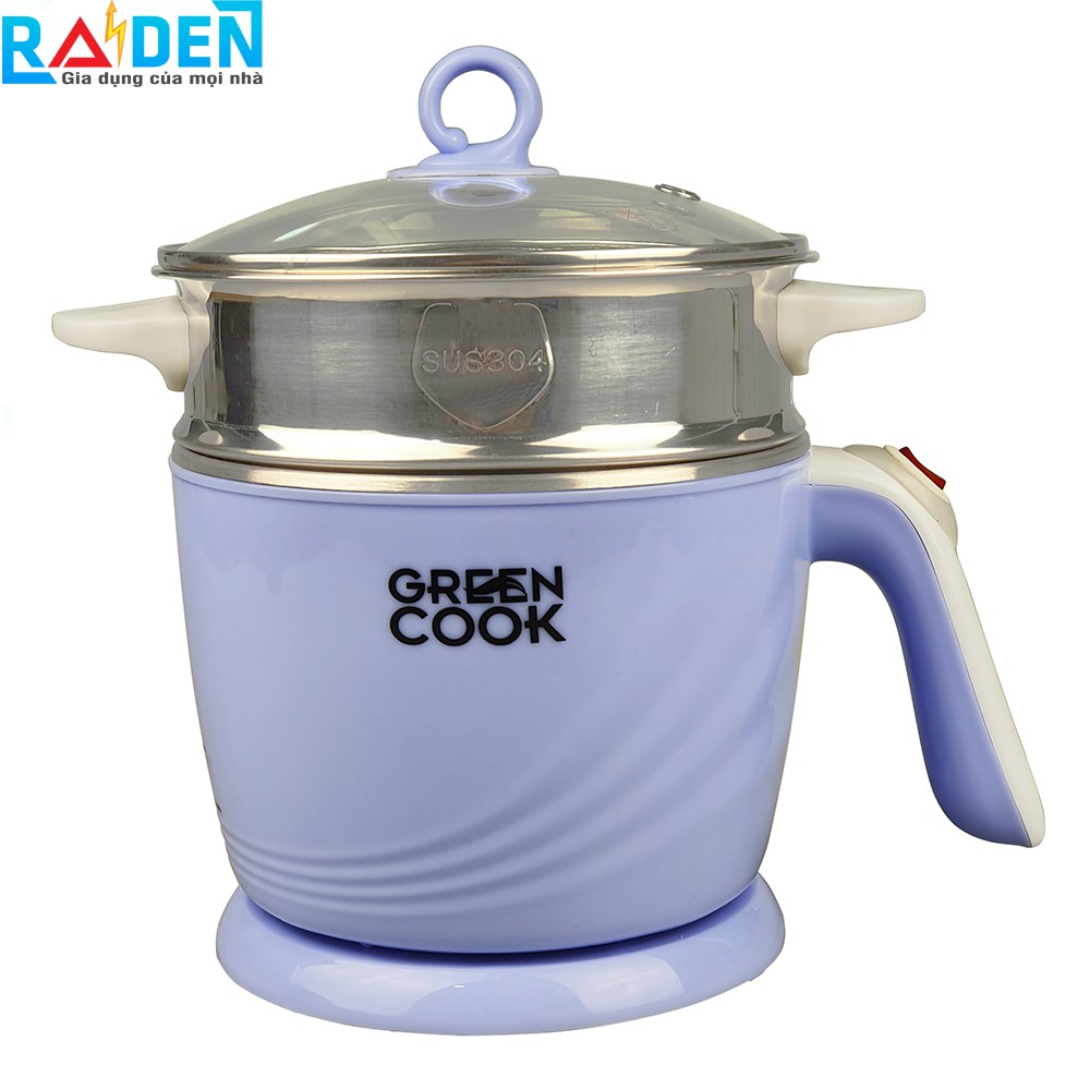 [Mã ELHADEV giảm 4% đơn 300K] Ca điện đa năng Green Cook GCEK12D01 có thể nấu lẩu, hấp thức ăn, thích hợp cho văn phòng