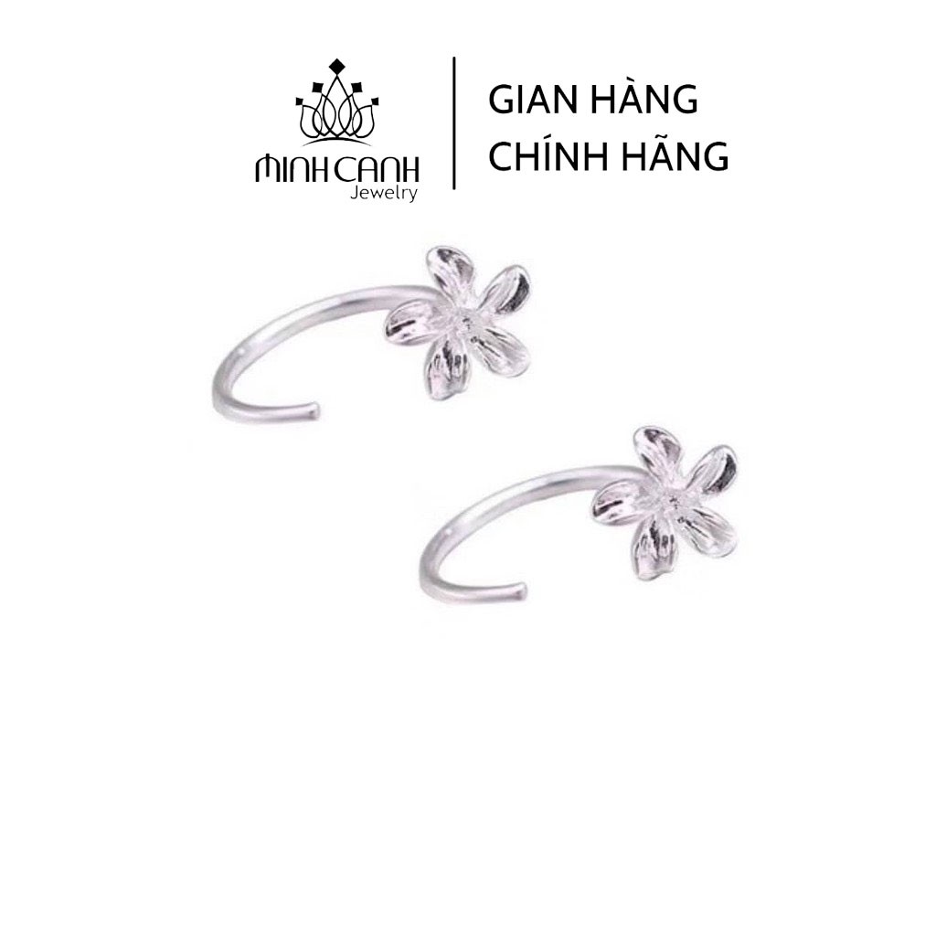 Hoa Tai Bạc Hoa 5 Cánh Dạng Móc - Minh Canh Jewelry