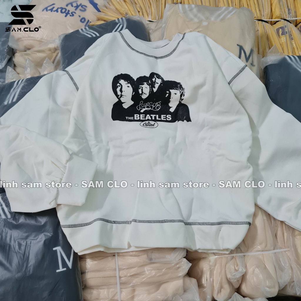 Áo sweater SAM CLO nữ nỉ tay dài ulzzang thu đông freesize dáng unisex in chữ THE BEATLES | BigBuy360 - bigbuy360.vn