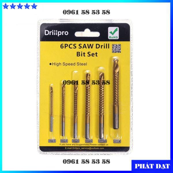 Bộ 6 Mũi Khoan Răng Cưa Khoét Lỗ Gỗ Đa Năng DrillPro (DCG)