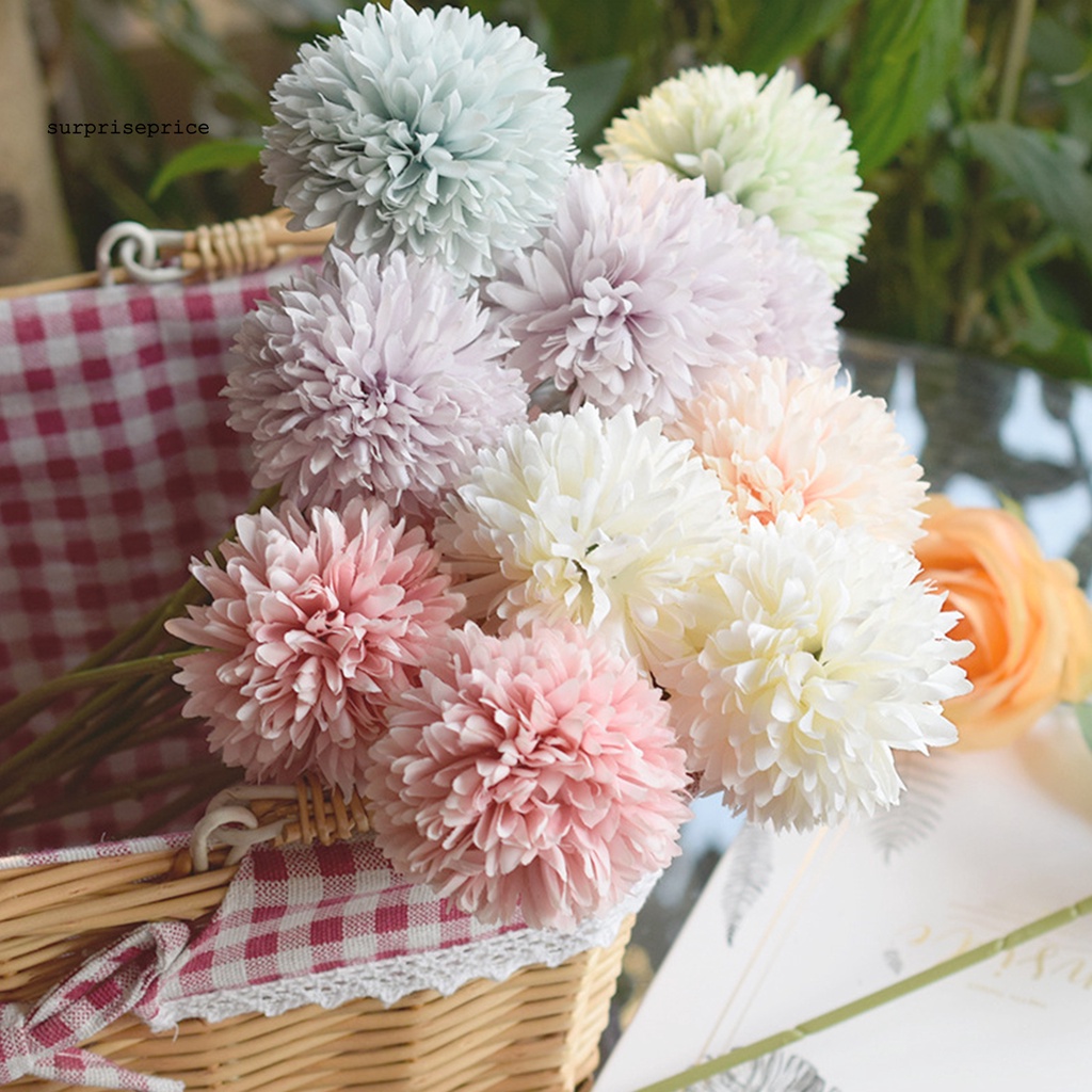 1 bó hoa bồ công anh nhân tạo bằng lụa cho trang trí