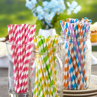 COMBO 500 ống hút giấy nhiều màu sắc, kích cỡ lựa chọn dành cho trà sữa, sinh tố, nước trái cây, cà phê,...