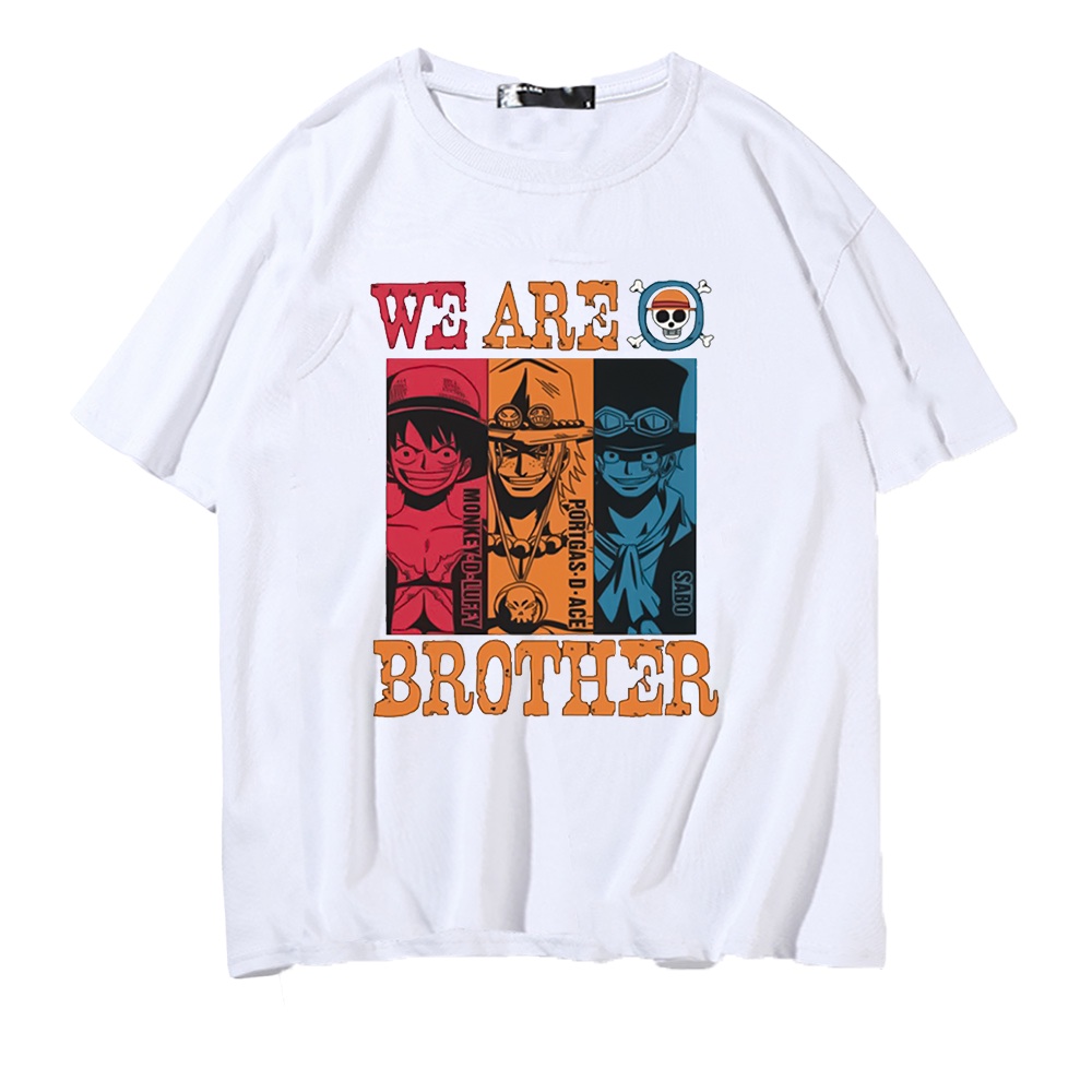 Áo phông unisex in One Piece bộ 3 hải tặc nhí ASL Luffy Ace Sabo OP35