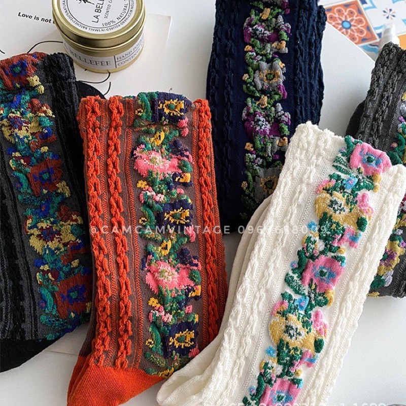 [ SẴN ] SET TẤT TRẮNG CỔ CAO NỮ VỚ CAO CỔ  TIỂU THƯ LOLITA TẤT VỚ NỮ THÊU HOA ULZZANG STYLE HÀN QUỐC