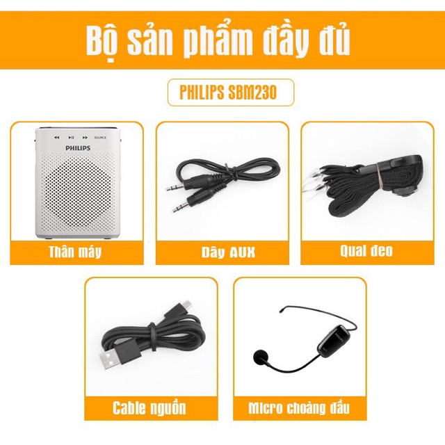 Loa trợ giảng không cây cao cấp Philips SBM230 chính hãng phiên bản 2022 có bluetooth