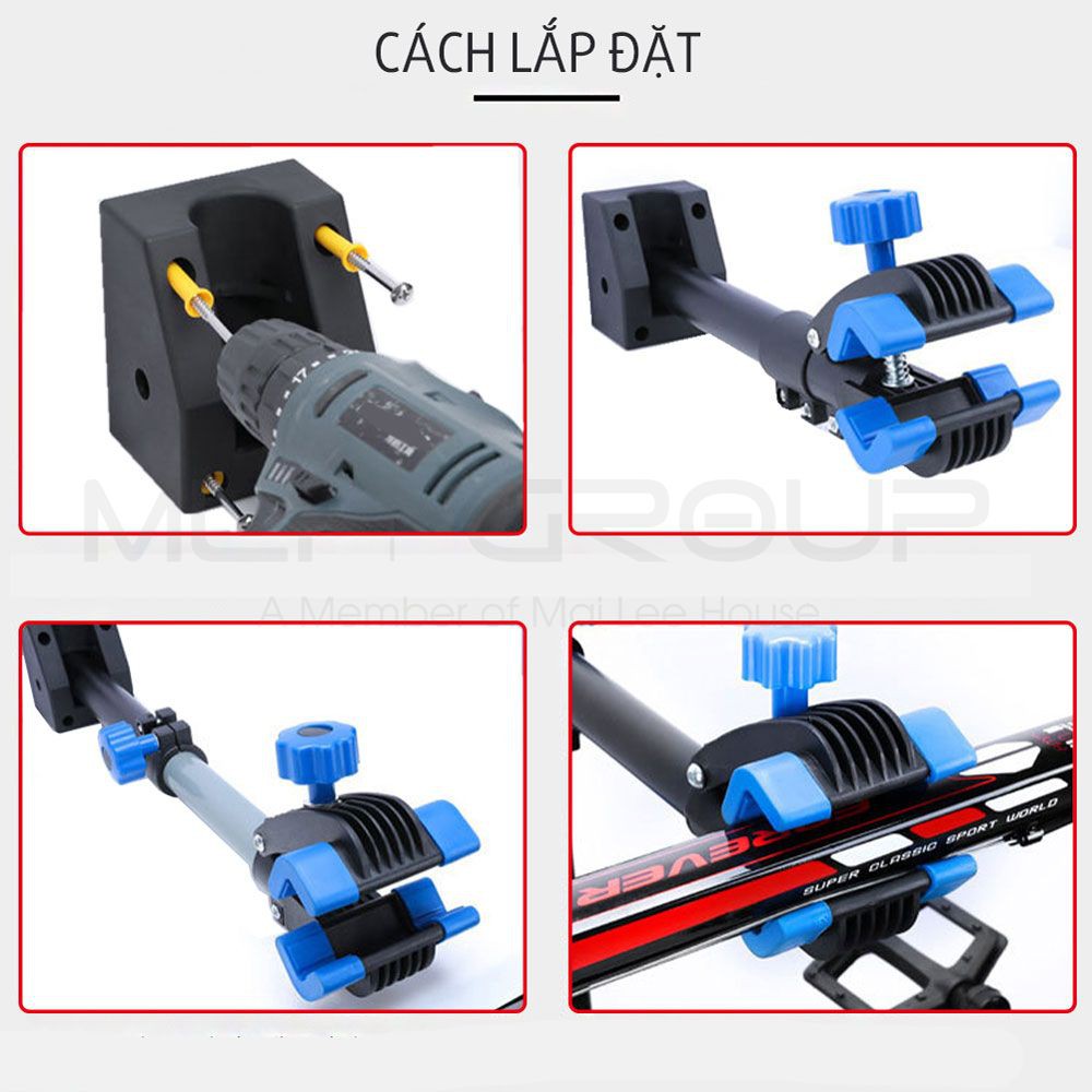 Giá Đỡ Xe Đạp Kẹp Xe Đạp Lên Tường Nhỏ Gọn Chắc Chắn Tiết Kiệm Không Gian Chống Trầy Xước Xe Đạp Tiện Dụng MLH