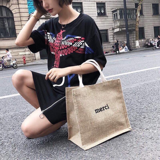 [HÀNG LOẠI 1] Túi cói Merci 🔥FREESHIP🔥 Túi xách nữ đi biển,đi chơi mẫu mới dáng Vintage La Cà Shop