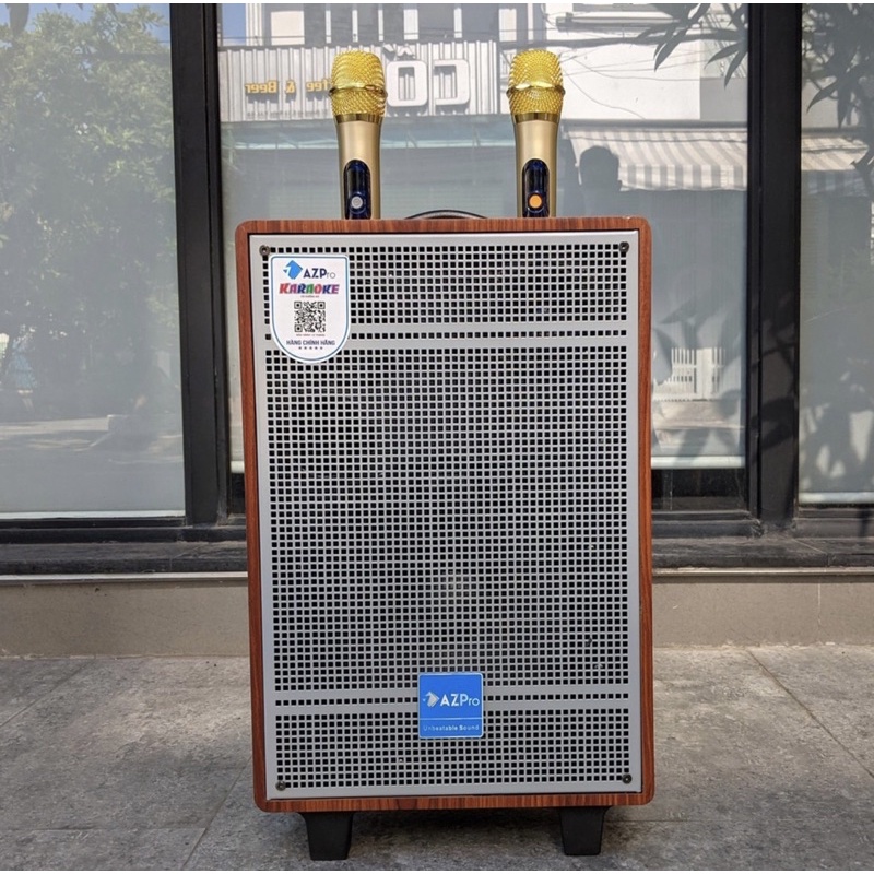Loa Kéo AZPro AZ-310-3 đường tiếng bass 2.5 Tấc. Loa Karaoke Bluetooth Vỏ Gỗ-Tặng Kèm 2 Micrô