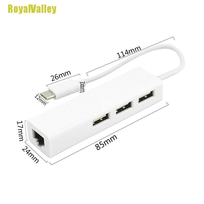 Bộ Chuyển Đổi Usb-C 3.1 Sang Usb 3.0 Rj45 Cho Macbook Us Yym