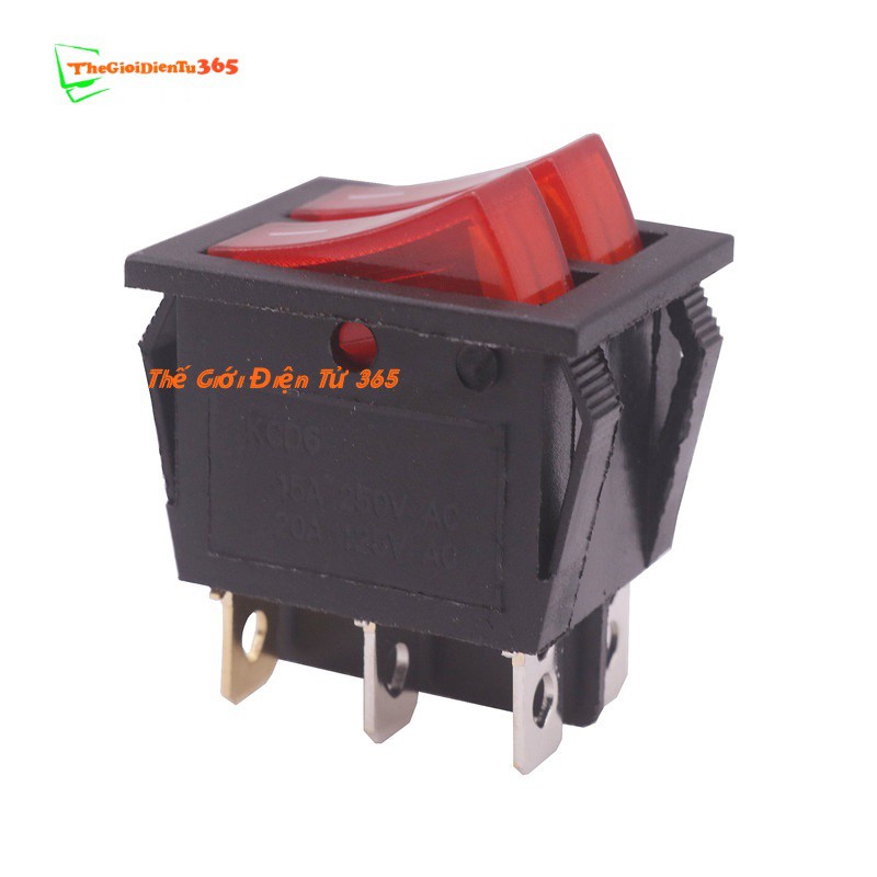Công Tắc Bập Bênh Đôi 20A Có Đèn KCD6