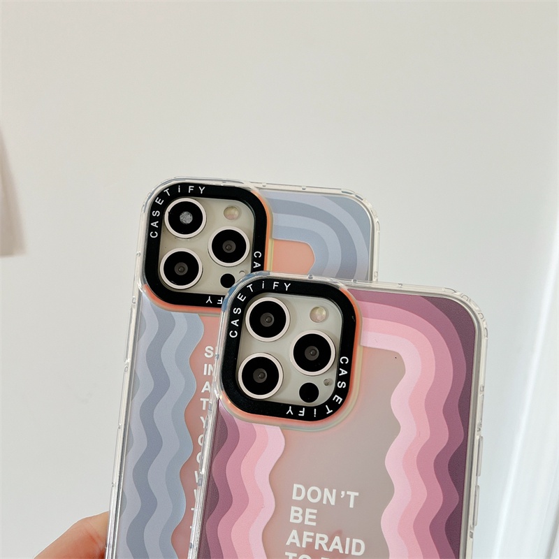 Ốp Điện Thoại Màu Laser Họa Tiết Sóng Biển Cầu Vồng Cho Iphone 13 Pro Max 11 Pro Max 12ProMax XS Max