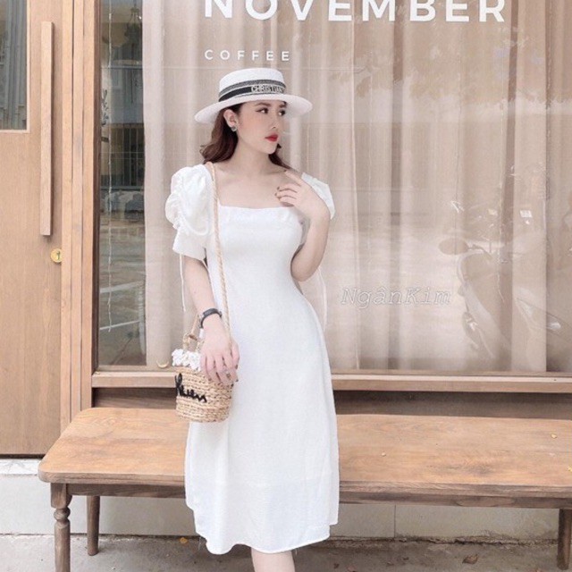 [Giá Sốc] Váy Nữ Tay Nhún 3 Màu Dáng Suông, Đầm Nữ Dáng Suông Chất Đũi Mềm Mịn Thoải Mái (Có Ảnh Thật Kèm Video) | BigBuy360 - bigbuy360.vn