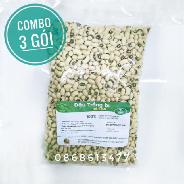 Combo 3 Đậu Trắng Bi 500g