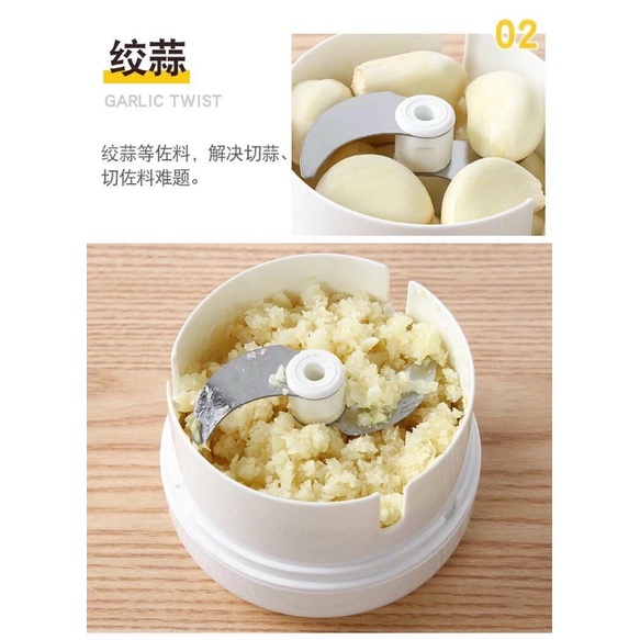 Dụng Cụ Xay Tỏi Ớt Bằng Tay Mini Food Chopper Tiện Dụng, Máy Xay Tỏi, Thực Phẩm Cầm Tay Đa Năng CamCamHome