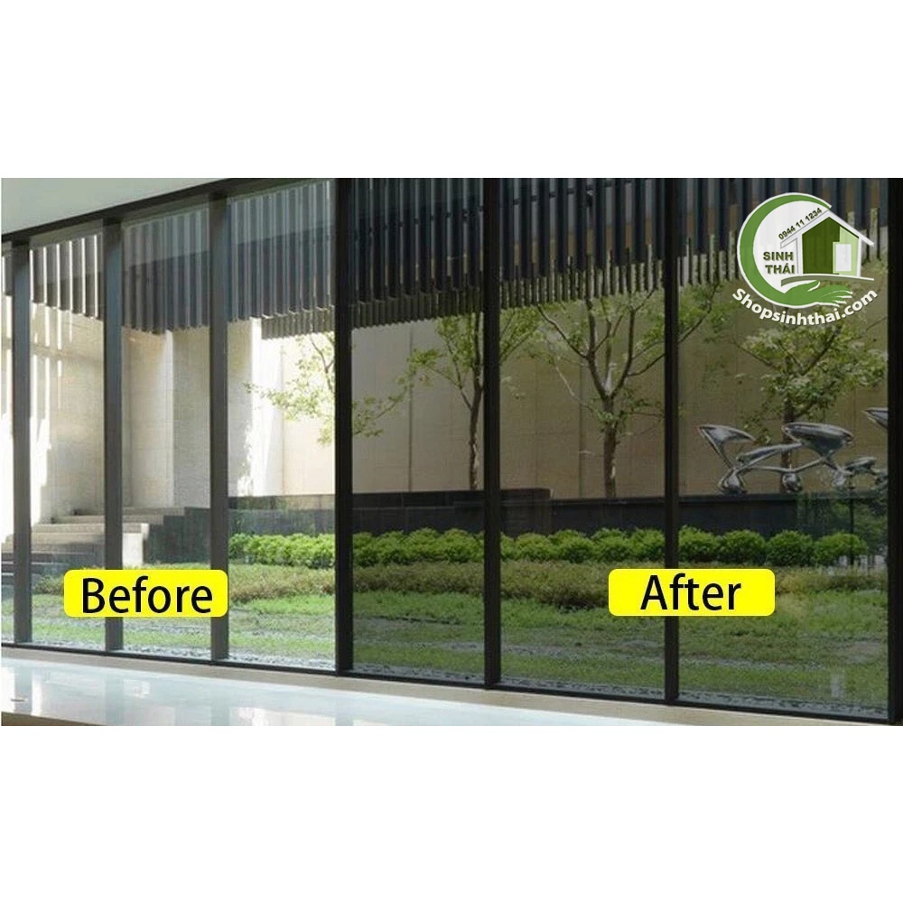 Giấy dán kính một chiều chống nhìn cho cửa màu xanh lá  - Giấy decal phản quang - có sẵn keo