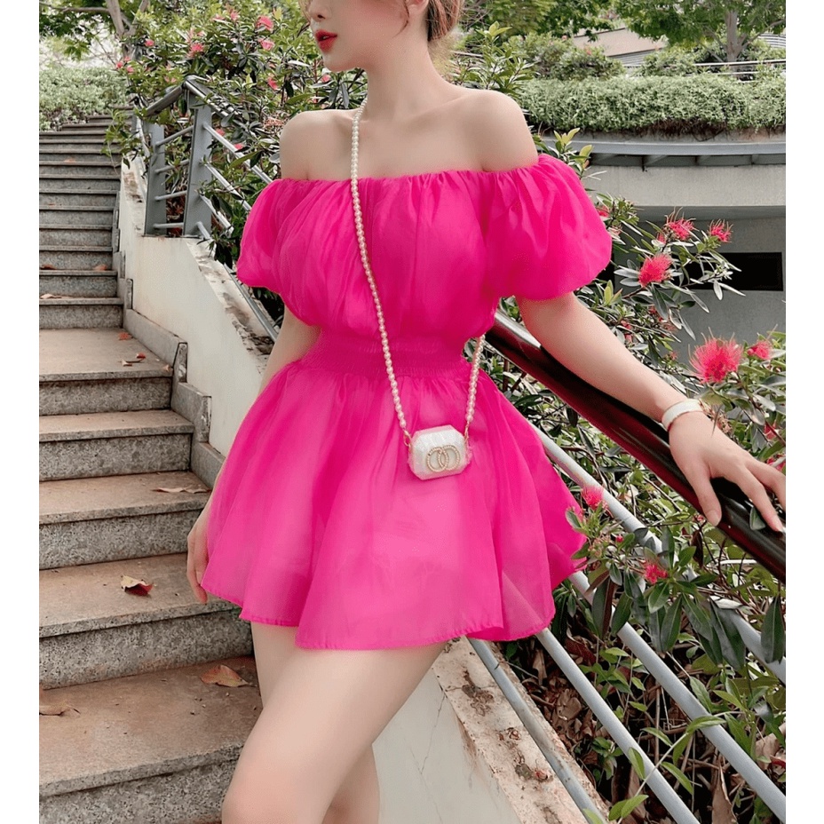 (FREE SHIP) SÉT VÁY TƠ XỐP TRỄ VAI CHÂN VÁY KÈM LÓT TIỂU THƯ CÔNG CHÚA PU VALENTINNA