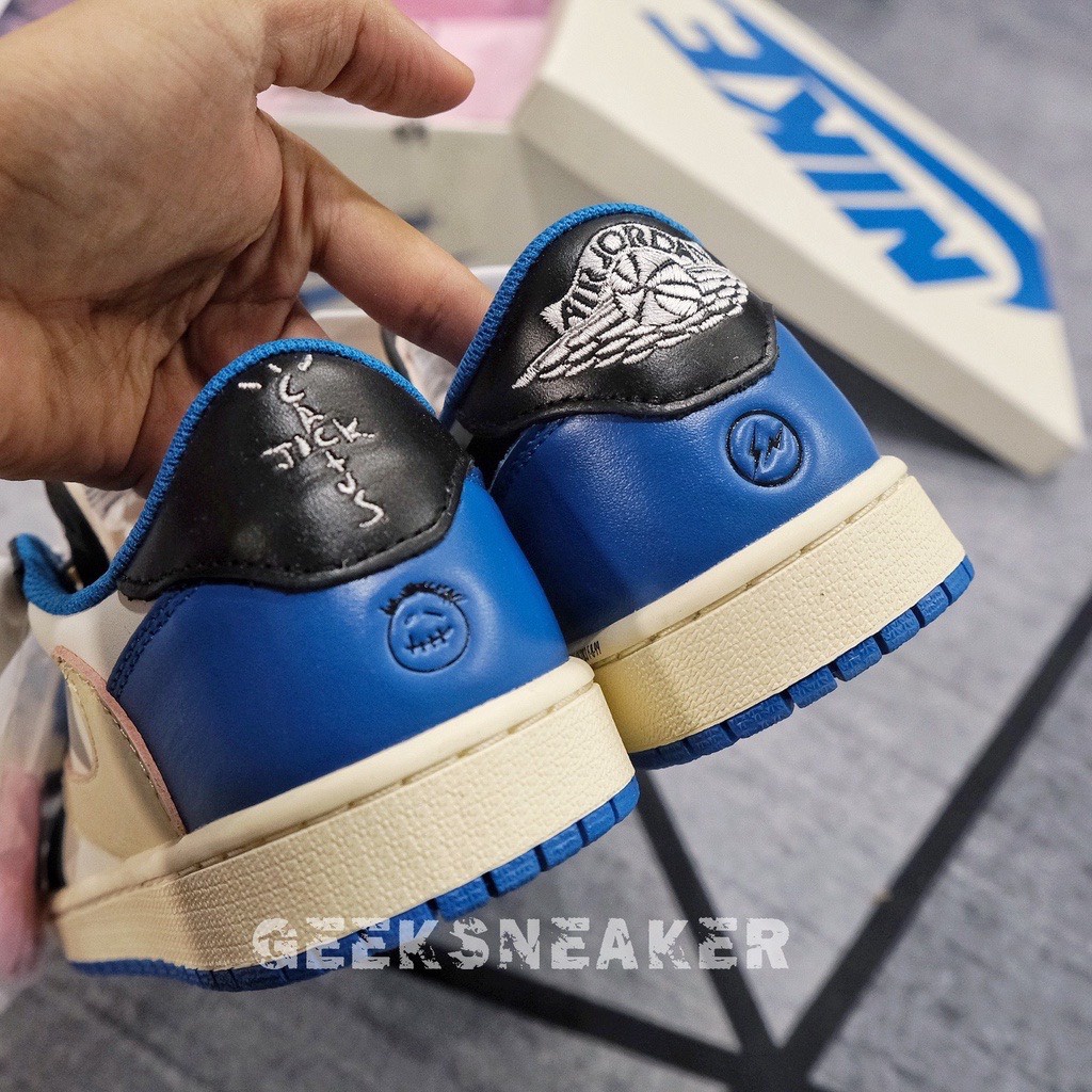 Giày Air Jordan 1 Low Travis Scott Fragment Cổ Thấp Màu Xanh đen Siêu Đẹp Sneaker World | BigBuy360 - bigbuy360.vn