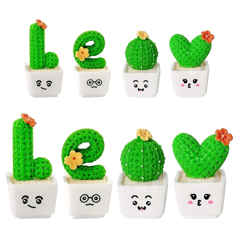 Chậu cây xương rồng nhân tạo mini bằng nhựa sáng tạo dùng để trang trí nhà cửa / văn phòng