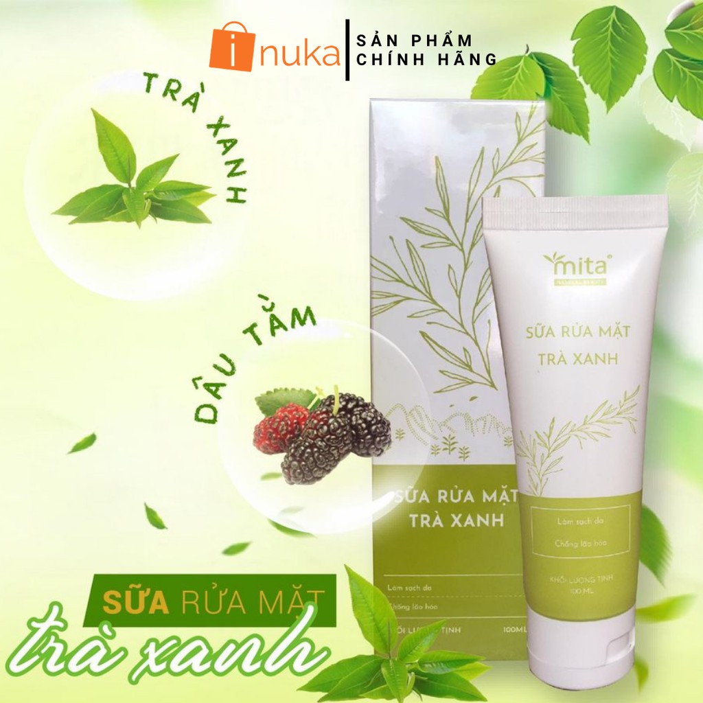 [Bay Mụn Nhanh] Sữa Rửa Mặt Trà Xanh Cho Da Dầu Mụn - MITA (100ml) | BigBuy360 - bigbuy360.vn