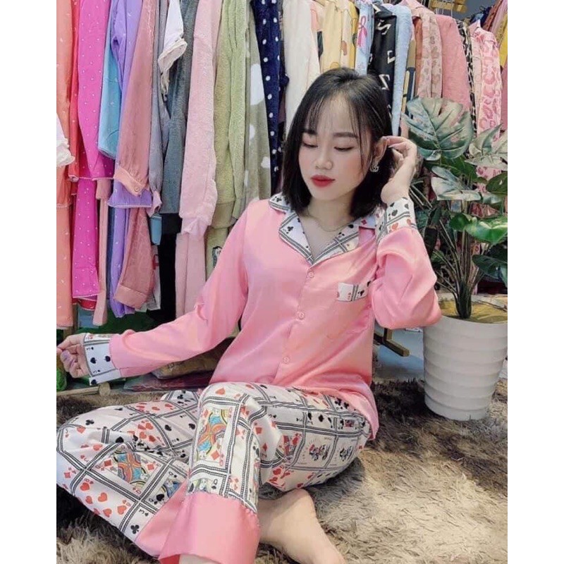 đồ bộ pijama lá bài