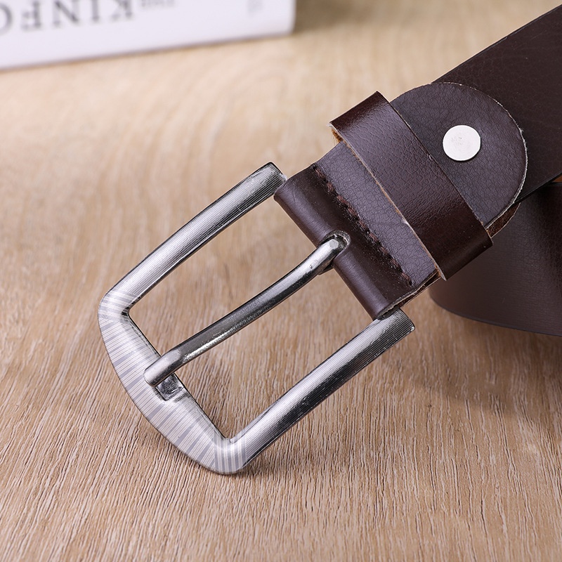 Thắt lưng da nam, dây lưng nam mặt khóa kim tiện lợi, dây da Simili bền bỉ dễ phối đồ - Giá dùng thử