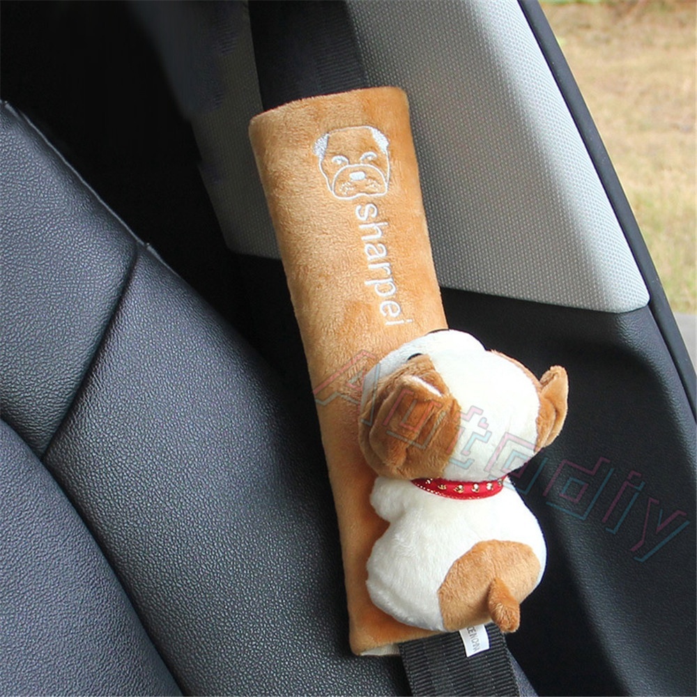 1PC Vỏ bọc dây đai an toàn xe hơi đệm vai trang trí thú nhồi bông hoạt hình xinh xắn dành cho bé Bọc Dây Đai An Toàn Họa Tiết Hoạt Hình Đáng Yêu