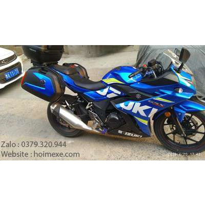 Cặp Thùng Hông Suzuki Gsx Givi Sport màu xanh + Bộ khung Givi