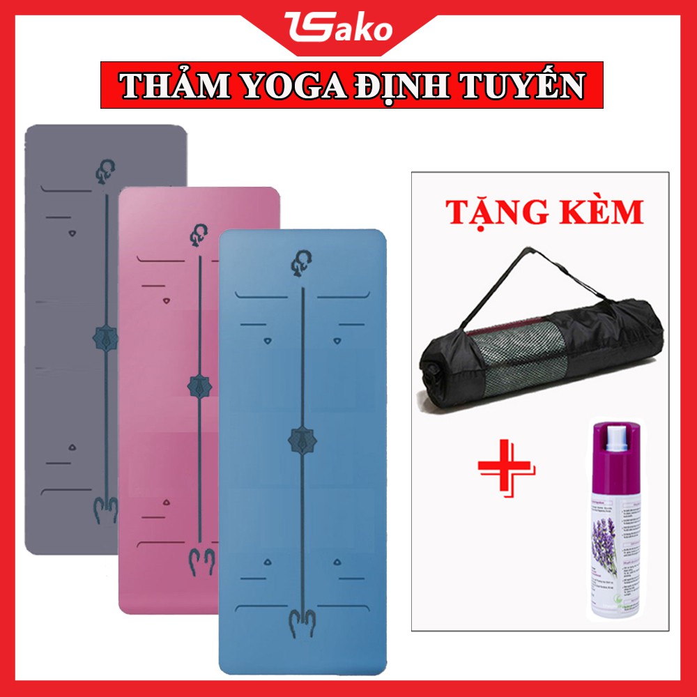 Thảm Tập Yoga Định Tuyến 2 lớp 6 mm cao cấp, gấp gọn, du lịch tiện lợi TOPBODY