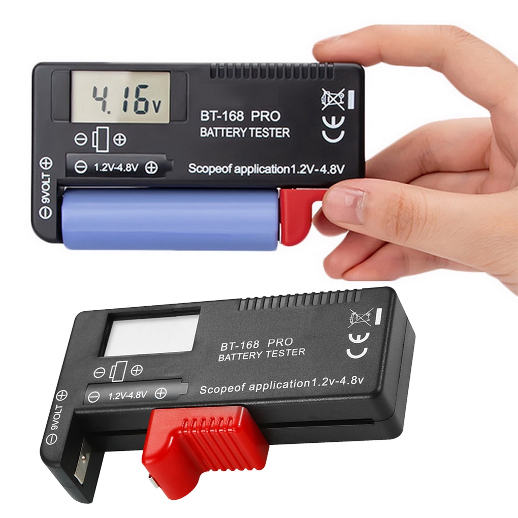 Máy kiểm tra dung lượng pin kỹ thuật số nhỏ gọn bằng nhựa dùng cho AA 1.5V 9V