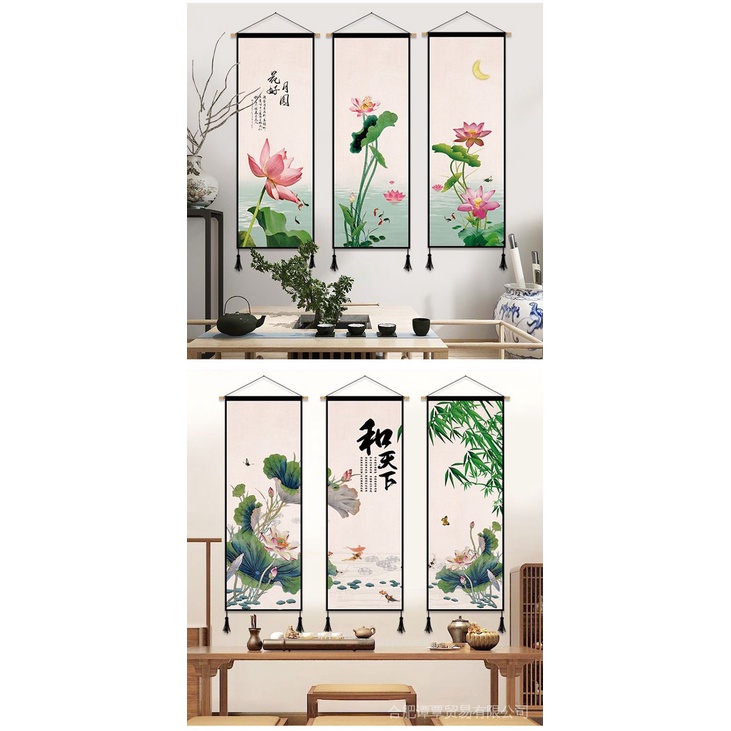 Tranh Vải Treo Tường Trang Trí Phòng Khách Phong Cách Trung Hoa Mới