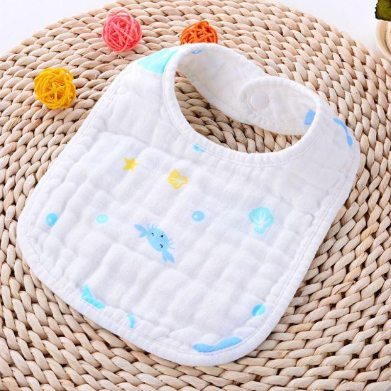 Yếm Xô Vuông 6 Lớp Cúc Bấm Cài Sau Nhiều Mẫu Cho Bé