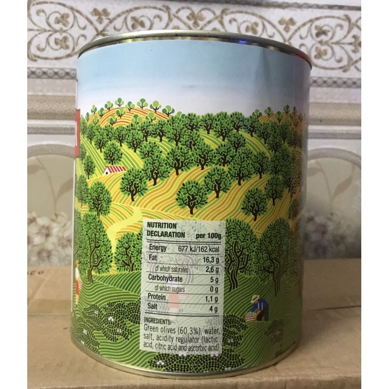 Quả oliu xanh nguyên trái có hạt 3kg La Pedriza