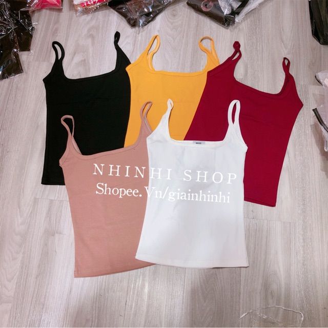 Áo 2 dây dáng ôm body chất đẹp, Áo thun 2 dây tôn dáng vải cotton co giãn CS1001 - NhiNhiShop | BigBuy360 - bigbuy360.vn