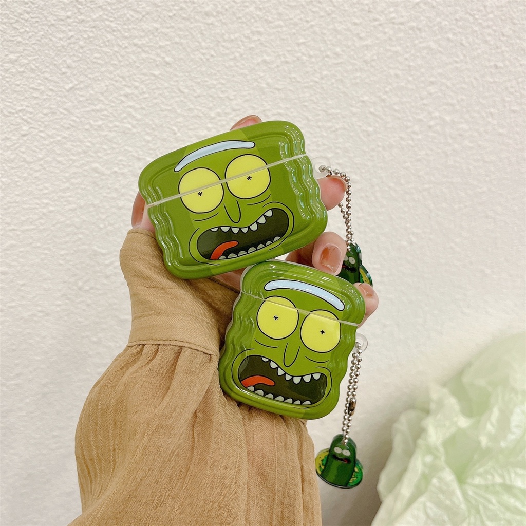 Vỏ Bảo Vệ Hộp Sạc Tai Nghe Bluetooth Không Dây AirPods 1 2 pro 3 2021 gen3 Bằng Silicon Tpu Mềm Chống Rơi Hình Dưa Leo Sáng Tạo