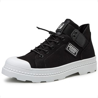 【Giày cao cổ】☽☋Korean version of summer canvas high help hundred to ride British Martin boots