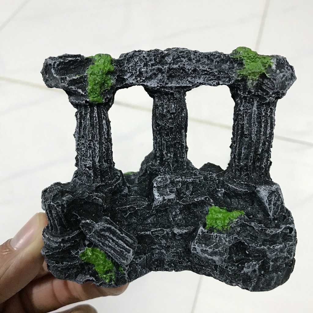 CỔNG 3 CỘT TRANG TRÍ HỒ CÁ NON BỘ DÀI 10CM RỘNG 5CM CAO 8CM