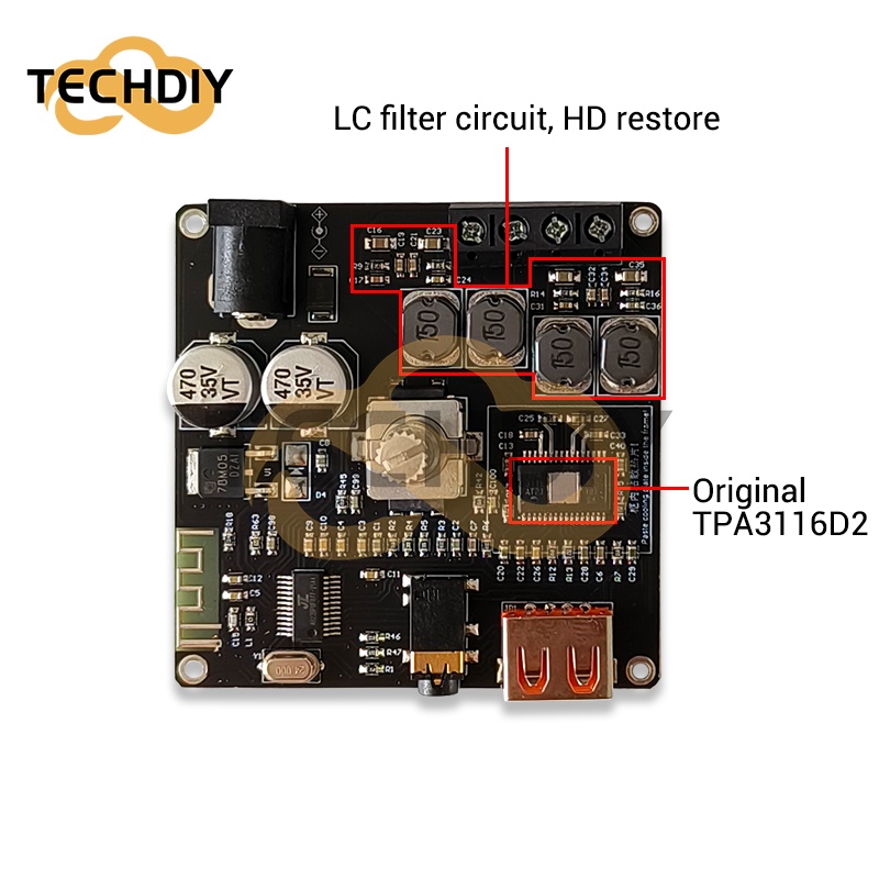 Mô Đun Khuếch Đại Âm Thanh Bluetooth ZK-F502H TPA3116D2 50W+50W