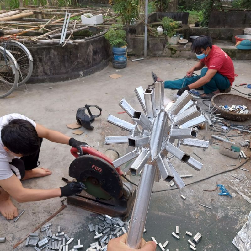 Quả cầu LED pháo hoa 25 tia, 30 tia, 21 tia sắt dày sơn tĩnh điện