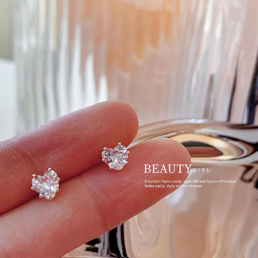 Bông Tai Mạ Bạc 925 Đính Đá Zircon Kiểu Dáng Tinh Tế Thời Trang