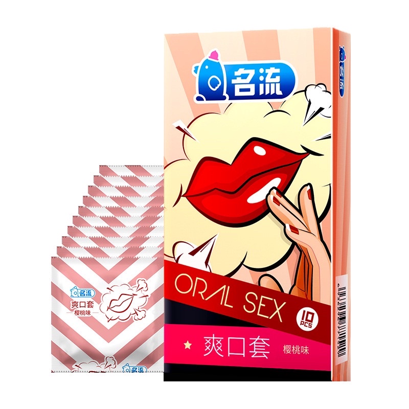 Bao cao su Oral, quan hệ bằng miệng oral - hương cherry, bcs cho lưỡi Hộp 10 bcs