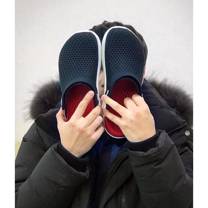 Dép Sục Cross Literide Nam Nữ Màu Navy Đỏ Hàng Chuẩn Full Tag, Full Hộp hãng