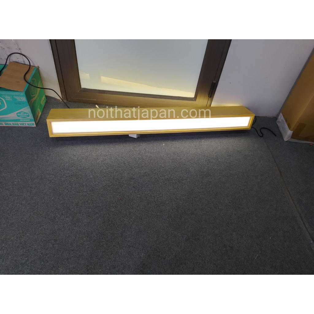 Đèn gỗ treo thả bàn ăn, kt 90 x 11 x 10 cm gồm dây đèn led tiết kiệm điện