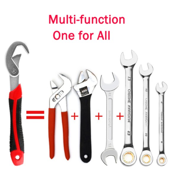 2 Cờ Lê Snap'N Grip Đa Năng Thông Minh - Thép Cacbon Cao Cấp - Mạ Crom Sáng Bóng - Tay Cầm Cao Su Chống Trơn Trượt