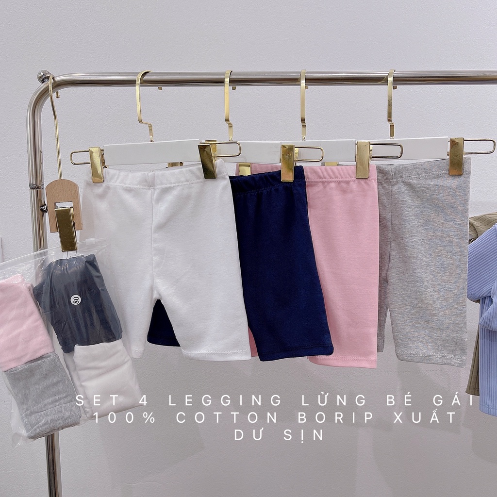 SET 4 LEGGING LỬNG BÉ GÁI MẪU 2022