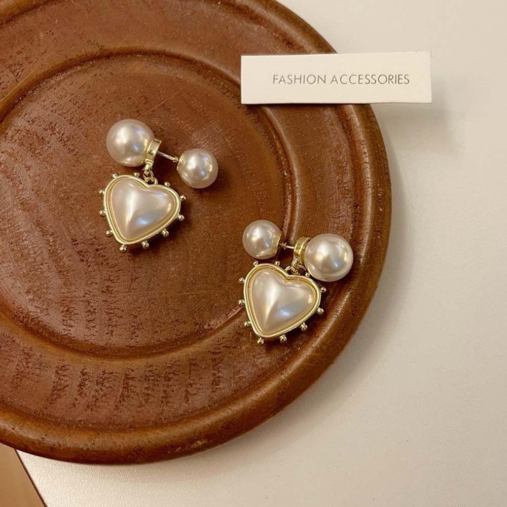 Bông Tai Hình Trái Tim Đơn Giản Thời Trang Hàn Quốc VANES1