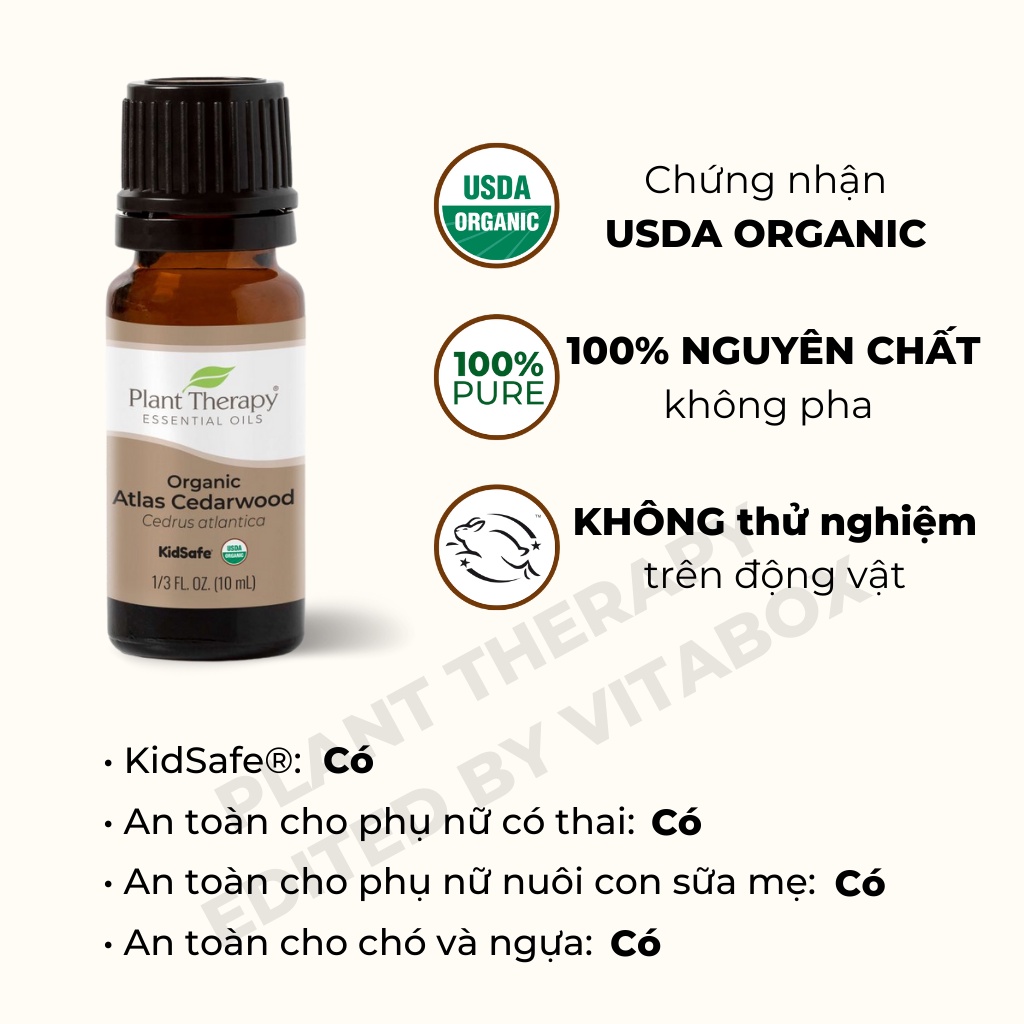 Plant Therapy - Tinh Dầu hữu cơ Gỗ Hoàng Đàn  - Organic Kidsafe essential oil