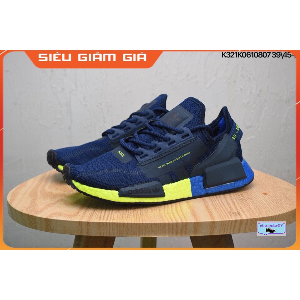 (FULL BOX) Giày thể thao sneaker NMD R1 màu xanh cực đẹp cực chất dành cho nam nữ, giày chạy bộ thể thao